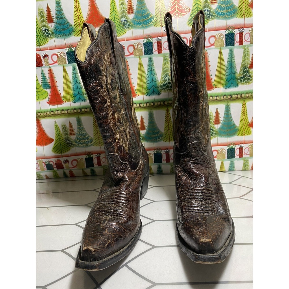 Circle G Womens Size 8.5 M Brown Leather Cowboy Western Boots